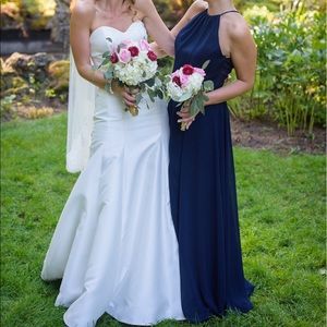 Amsale Navy Bridesmaids Dress G893F Size 2